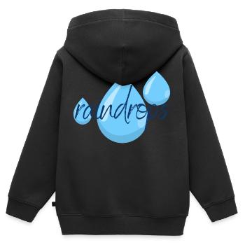 raindrops - Kinder Premium Organic Zip Hoodie - Schwarz - Hinten - AI Model Kid Male (0cm)