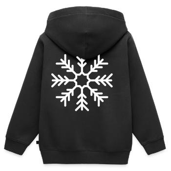 Flocon de neige - Sweat Premium à capuche zippé enfant bio - noir - Dos - AI Model Kid Male (0cm)