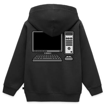 Écran de souris de clavier d’ordinateur - Sweat Premium à capuche zippé enfant bio - noir - Dos - AI Model Kid Male (0cm)