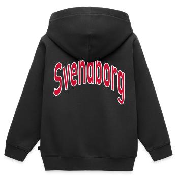 Canton de Svendborg - Sweat Premium à capuche zippé enfant bio - noir - Dos - AI Model Kid Male (0cm)