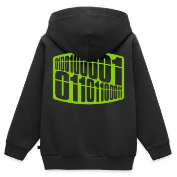 Binär Code Programm Sprache - Kinder Premium Organic Zip Hoodie - Schwarz - Hinten - AI Model Kid Male (0cm)