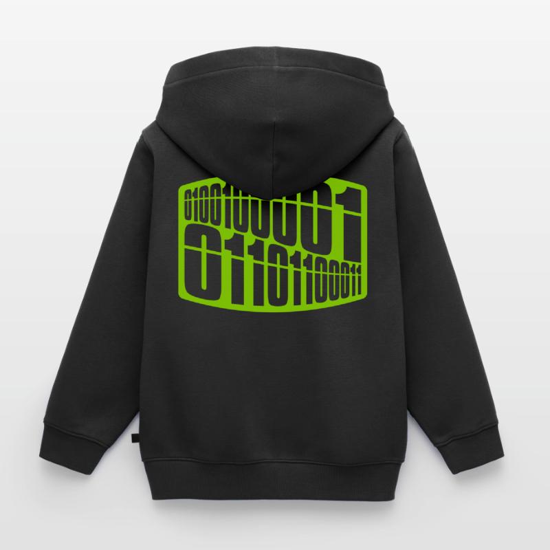 Binär Code Programm Sprache Kinder Premium Organic Zip Hoodie