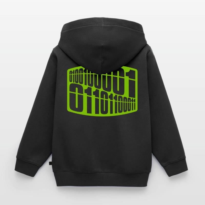 Binär Code Programm Sprache Kinder Premium Organic Zip Hoodie