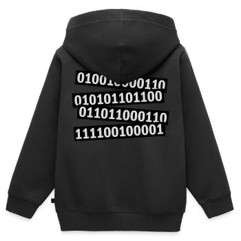 Binär Code Programm Sprache - Kinder Premium Organic Zip Hoodie - Schwarz - Hinten - AI Model Kid Male (0cm)