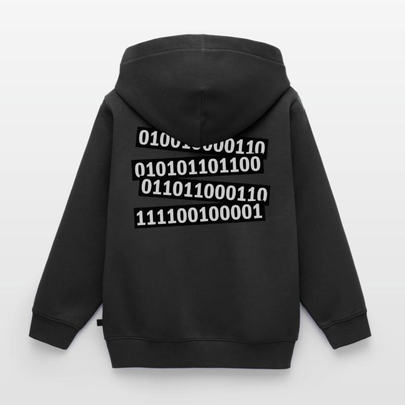 Binär Code Programm Sprache Kinder Premium Organic Zip Hoodie