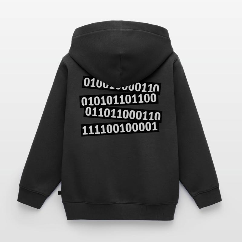 Binär Code Programm Sprache Kinder Premium Organic Zip Hoodie