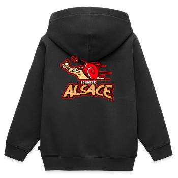 Alsace Schneck - Sweat Premium à capuche zippé enfant bio - noir - Dos - AI Model Kid Male (0cm)