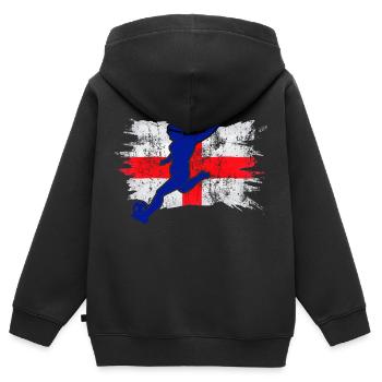 England Football Women's Champions Lionesses 2022 - Kinder Premium Organic Zip Hoodie - Schwarz - Hinten - AI Model Kid Male (0cm)