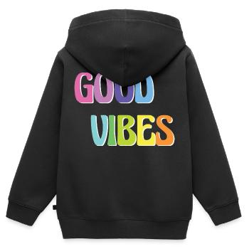 Good Vibes - Kinder Premium Organic Zip Hoodie - Schwarz - Hinten - AI Model Kid Male (0cm)