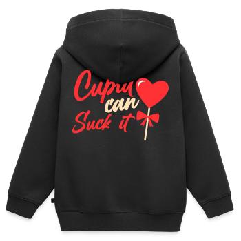 Cupidon peut le sucer 4 - Sweat Premium à capuche zippé enfant bio - noir - Dos - AI Model Kid Male (0cm)