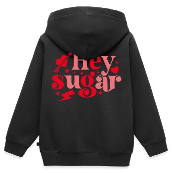 Hey Sugar - Kinder Premium Organic Zip Hoodie - Schwarz - Hinten - AI Model Kid Male (0cm)