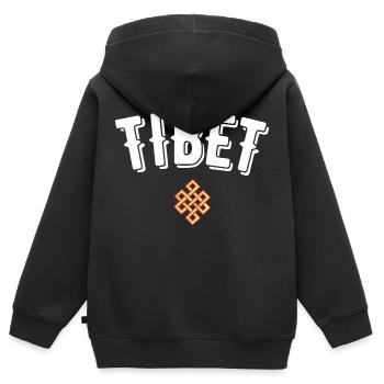 Tibet - Kids Premium Organic Zip-up Hoodie - black - Back - AI Model Kid Male (0cm)