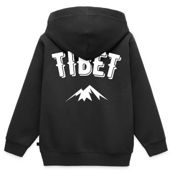 Tibet - Kids Premium Organic Zip-up Hoodie - black - Back - AI Model Kid Male (0cm)