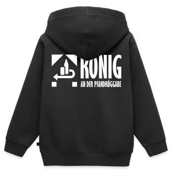 Pleite Pfand König Pfandflaschen - Kinder Premium Organic Zip Hoodie - Schwarz - Hinten - AI Model Kid Male (0cm)