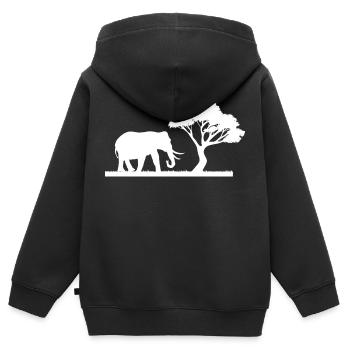 Safari Zoo Animal Safari Zoo - Kinder Premium Organic Zip Hoodie - Schwarz - Hinten - AI Model Kid Male (0cm)