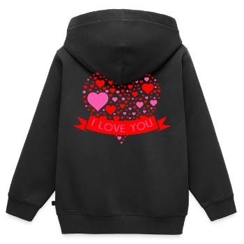 I Love You - Kinder Premium Organic Zip Hoodie - Schwarz - Hinten - AI Model Kid Male (0cm)