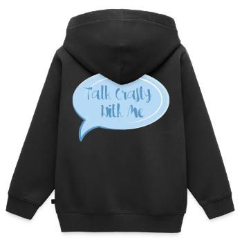 Sprich schlau mit mir - Kinder Premium Organic Zip Hoodie - Schwarz - Hinten - AI Model Kid Male (0cm)