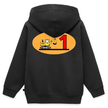 Excavatrice - Sweat Premium à capuche zippé enfant bio - noir - Dos - AI Model Kid Male (0cm)