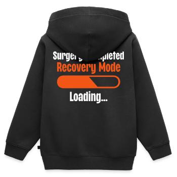 Chirurgie abgeschlossen Wiederherstellungsmodus wird geladen - Kinder Premium Organic Zip Hoodie - Schwarz - Hinten - AI Model Kid Male (0cm)