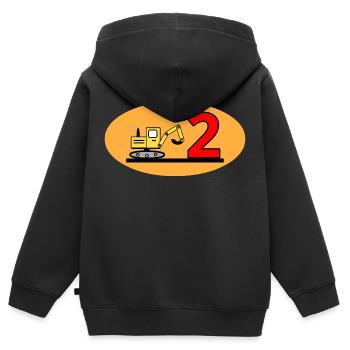 Bagger - Kinder Premium Organic Zip Hoodie - Schwarz - Hinten - AI Model Kid Male (0cm)
