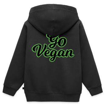 Vegan Veggie - Kids Premium Organic Zip-up Hoodie - black - Back - AI Model Kid Male (0cm)