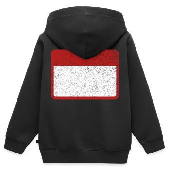 Plate Name plate Tin plate Warning Attention - Kids Premium Organic Zip-up Hoodie - black - Back - AI Model Kid Male (0cm)