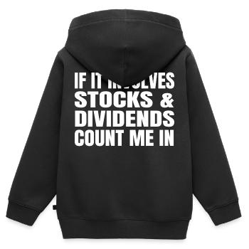 Cours des actions Bourse Bourse Investissement - Sweat Premium à capuche zippé enfant bio - noir - Dos - AI Model Kid Male (0cm)