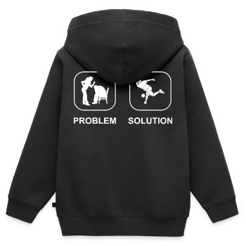 Bowling Club Bowling Club Bowling Bowling Bowling - Sweat Premium à capuche zippé enfant bio - noir - Dos - AI Model Kid Male (0cm)