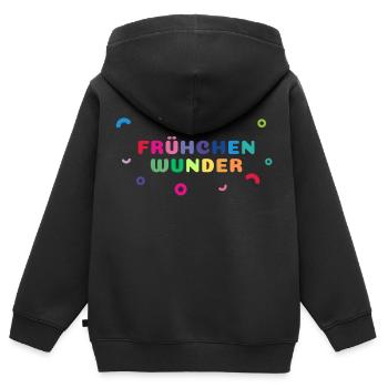 Frühchenwunder Kunterbunt - Kinder Premium Organic Zip Hoodie - Schwarz - Hinten - AI Model Kid Male (0cm)