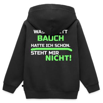 Lustige Sprüche - Kinder Premium Organic Zip Hoodie - Schwarz - Hinten - AI Model Kid Male (0cm)