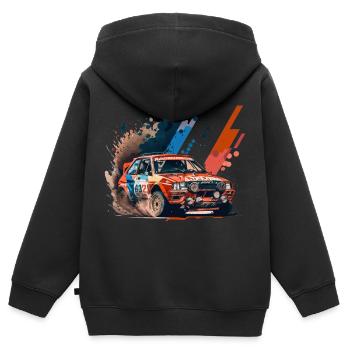 Autocross Stockcar - Kinder Premium Organic Zip Hoodie - Schwarz - Hinten - AI Model Kid Male (0cm)