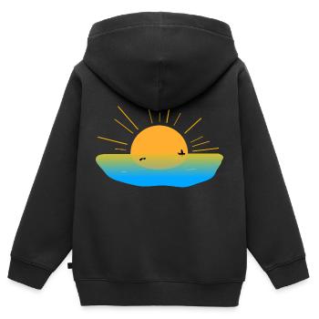 Sonnenaufgang - Kinder Premium Organic Zip Hoodie - Schwarz - Hinten - AI Model Kid Male (0cm)