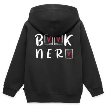 Books Nerd Book Crazy Bookworm - Kids Premium Organic Zip-up Hoodie - black - Back - AI Model Kid Male (0cm)