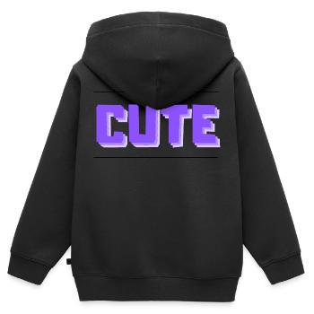 Cute - Kinder Premium Organic Zip Hoodie - Schwarz - Hinten - AI Model Kid Male (0cm)