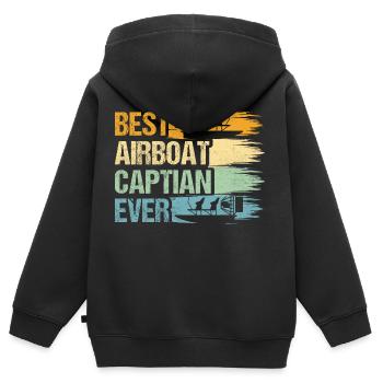 Best Airboat Captian Ever Hydroplane Propeller Swa - Kinder Premium Organic Zip Hoodie - Schwarz - Hinten - AI Model Kid Male (0cm)