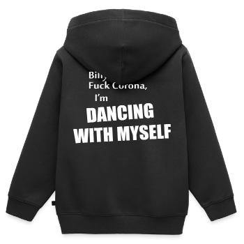 Danse Musique de danse - Sweat Premium à capuche zippé enfant bio - noir - Dos - AI Model Kid Male (0cm)