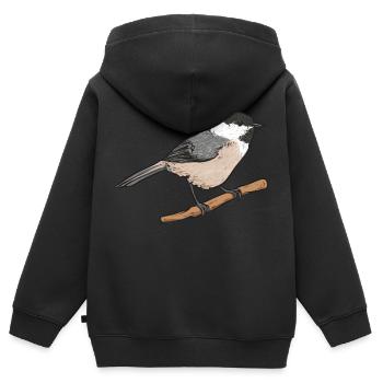 Observation des oiseaux mésanges - Sweat Premium à capuche zippé enfant bio - noir - Dos - AI Model Kid Male (0cm)