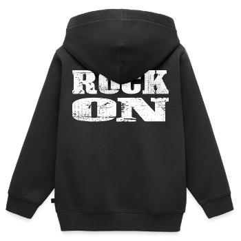 ROCK ON - Sweat Premium à capuche zippé enfant bio - noir - Dos - AI Model Kid Male (0cm)