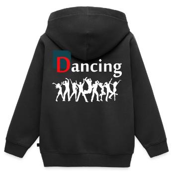 Dancing Dance Music - Kinder Premium Organic Zip Hoodie - Schwarz - Hinten - AI Model Kid Male (0cm)
