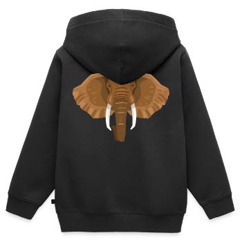 Wildtiere - Kinder Premium Organic Zip Hoodie - Schwarz - Hinten - AI Model Kid Male (0cm)