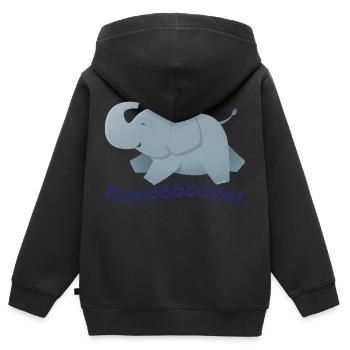 Wildtiere - Kinder Premium Organic Zip Hoodie - Schwarz - Hinten - AI Model Kid Male (0cm)