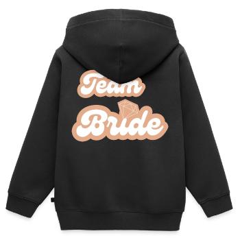 Team-Braut - Kinder Premium Organic Zip Hoodie - Schwarz - Hinten - AI Model Kid Male (0cm)
