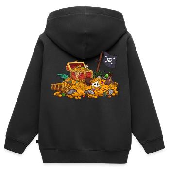 Cartoon Treasure - Kids Premium Organic Zip-up Hoodie - black - Back - AI Model Kid Male (0cm)