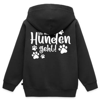 Hunde Hundefreund Haustier - Kinder Premium Organic Zip Hoodie - Schwarz - Hinten - AI Model Kid Male (0cm)