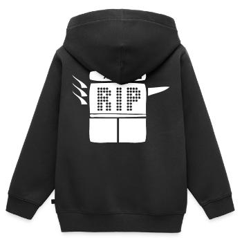 RIP COPIER | Klimawandel Kopien Killen - Kinder Premium Organic Zip Hoodie - Schwarz - Hinten - AI Model Kid Male (0cm)