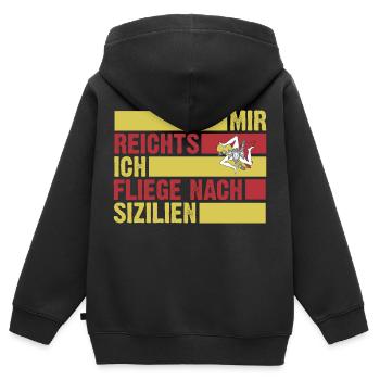 Sizilianer Sizilianisch Sizilien - Kinder Premium Organic Zip Hoodie - Schwarz - Hinten - AI Model Kid Male (0cm)