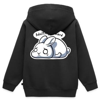 Adulting is hard - Kids Premium Organic Zip-up Hoodie - black - Back - AI Model Kid Male (0cm)