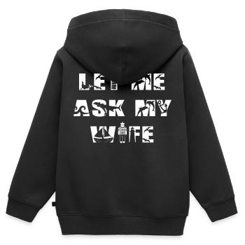 Permettez-moi de demander à ma femme - la vie marine - Sweat Premium à capuche zippé enfant bio - noir - Dos - AI Model Kid Male (0cm)