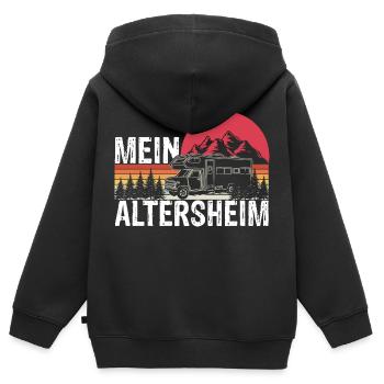 Mein Altersheim Rente Wohnmobil Urlauber Rentner - Kinder Premium Organic Zip Hoodie - Schwarz - Hinten - AI Model Kid Male (0cm)