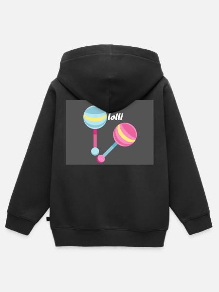 Lolli - Kinder Premium Organic Zip Hoodie - Schwarz